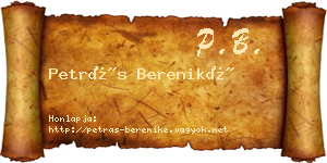 Petrás Bereniké névjegykártya